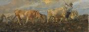 Ettore Tito Oxen Plowing Spain oil painting artist